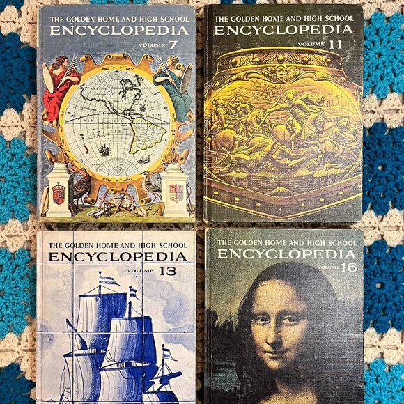 The Golden Home and High School Encyclopedia - Volumes 7, 11, 13, 16 - MCM Books - Picture 1 of 14